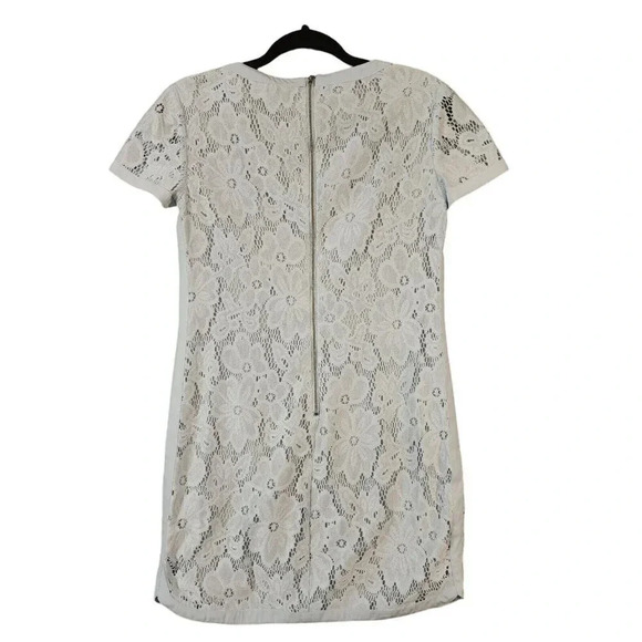 Donna Morgan Mini Dress Women's Size 4 Light Blue Lace Back Zip Short Sleeve - Picture 3 of 9